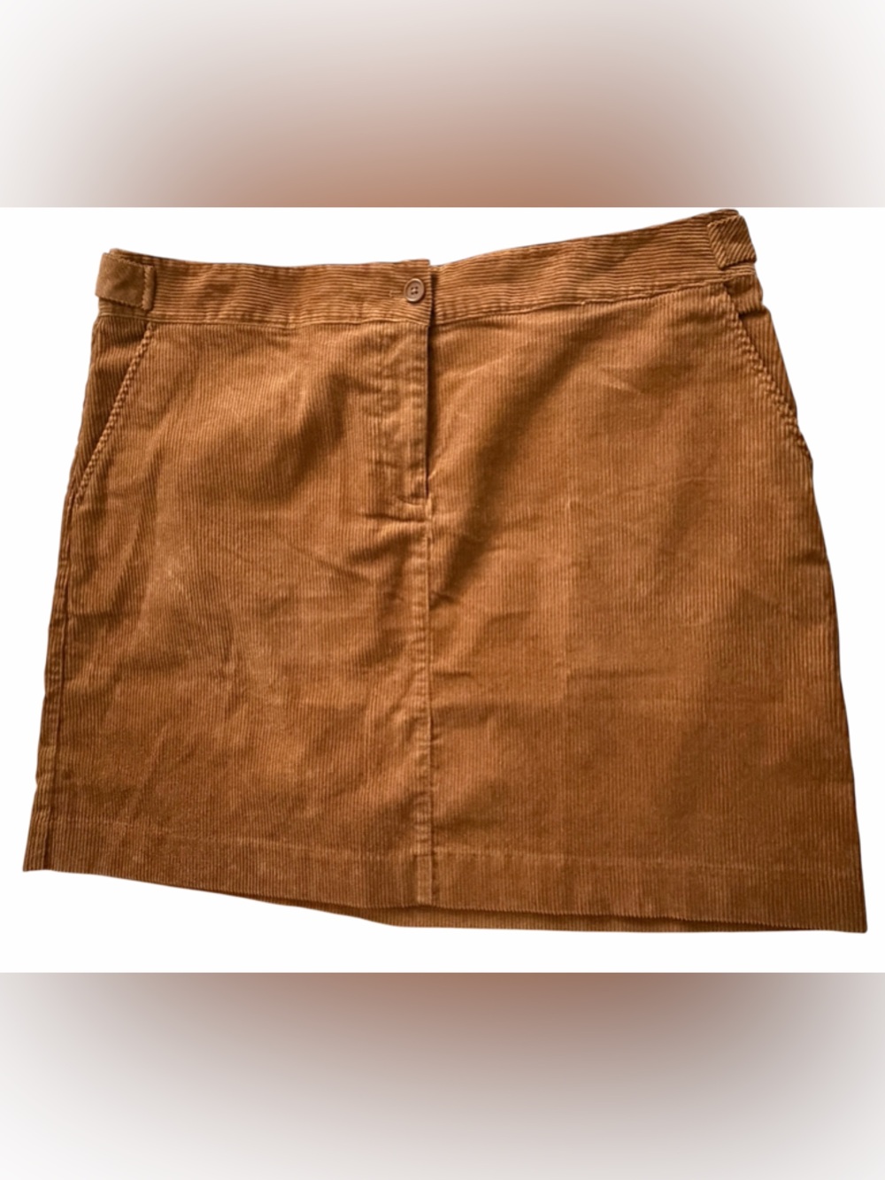 Talbots Corduroy Mini Skirt in Rusty Camel Brown, Size 16WP